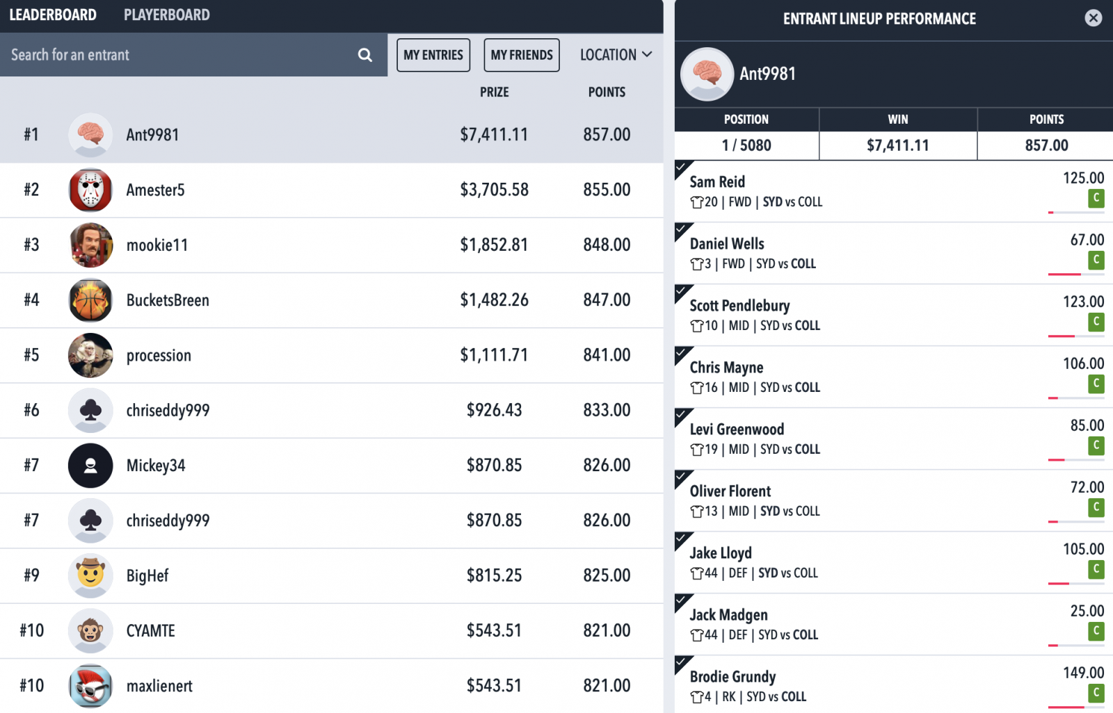 Draftstars Friday moneyball