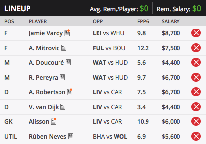 Week 10 team