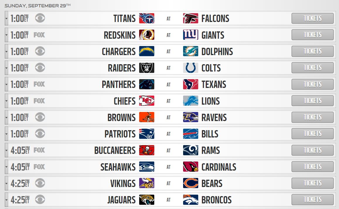 NFL schedule