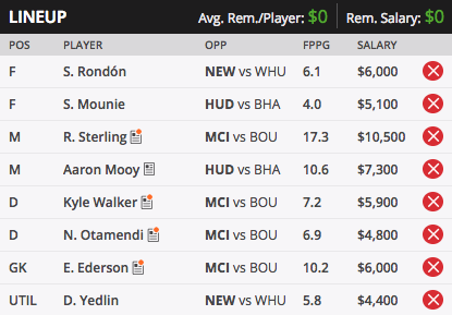 epl fantasy team