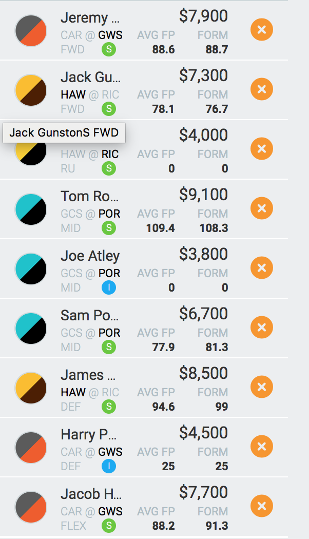 Dragon Moneyball Team Sunday Slate