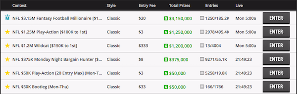 nfl draftkings tournament