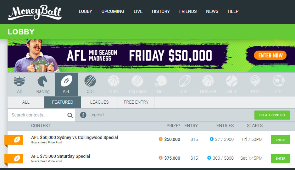 Moneyball AFL Lobby