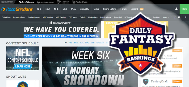 Daily Fantasy Rankings Announces Partnership with RotoGrinders